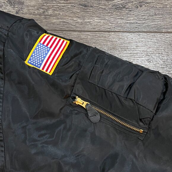 Vintage Army MA-1 Flight Black Intermediate Bomber Jacket Reversible Mens Sz XL - Picture 4 of 9